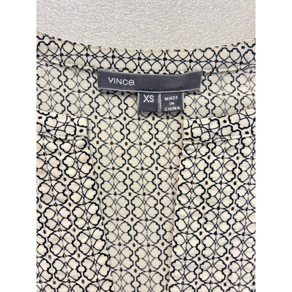 Vince Blue Black Blue TUNIC Trapunto 100% Silk Shift Dress Size XS $425 retail - Picture 7 of 7